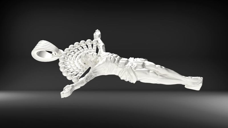 JESUS BODY CRUCIFIX PENDANT NECKLACE 3D print model_22