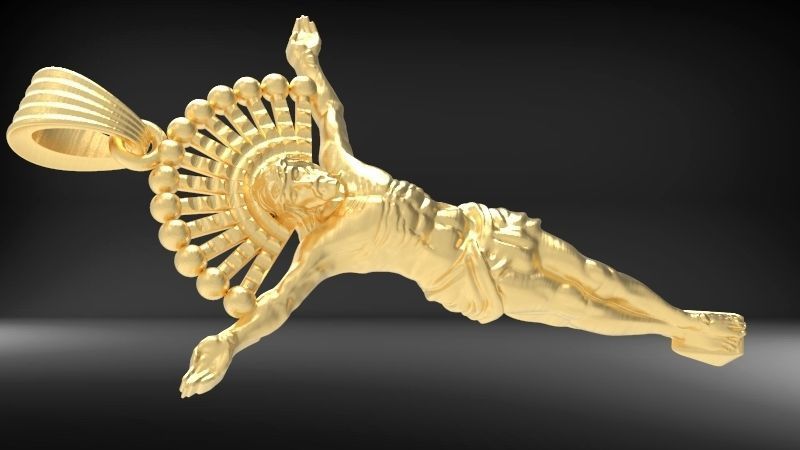 JESUS BODY CRUCIFIX PENDANT NECKLACE 3D print model_12