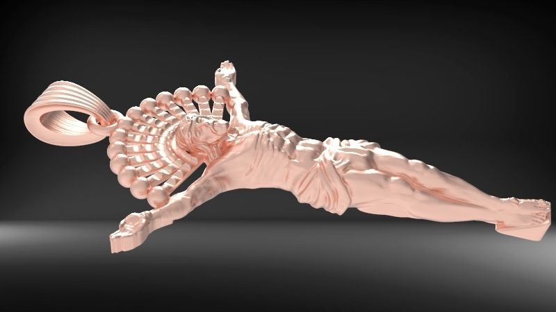 JESUS BODY CRUCIFIX PENDANT NECKLACE 3D print model_4