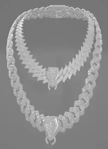 Double Chain D2 Low-poly 3D model