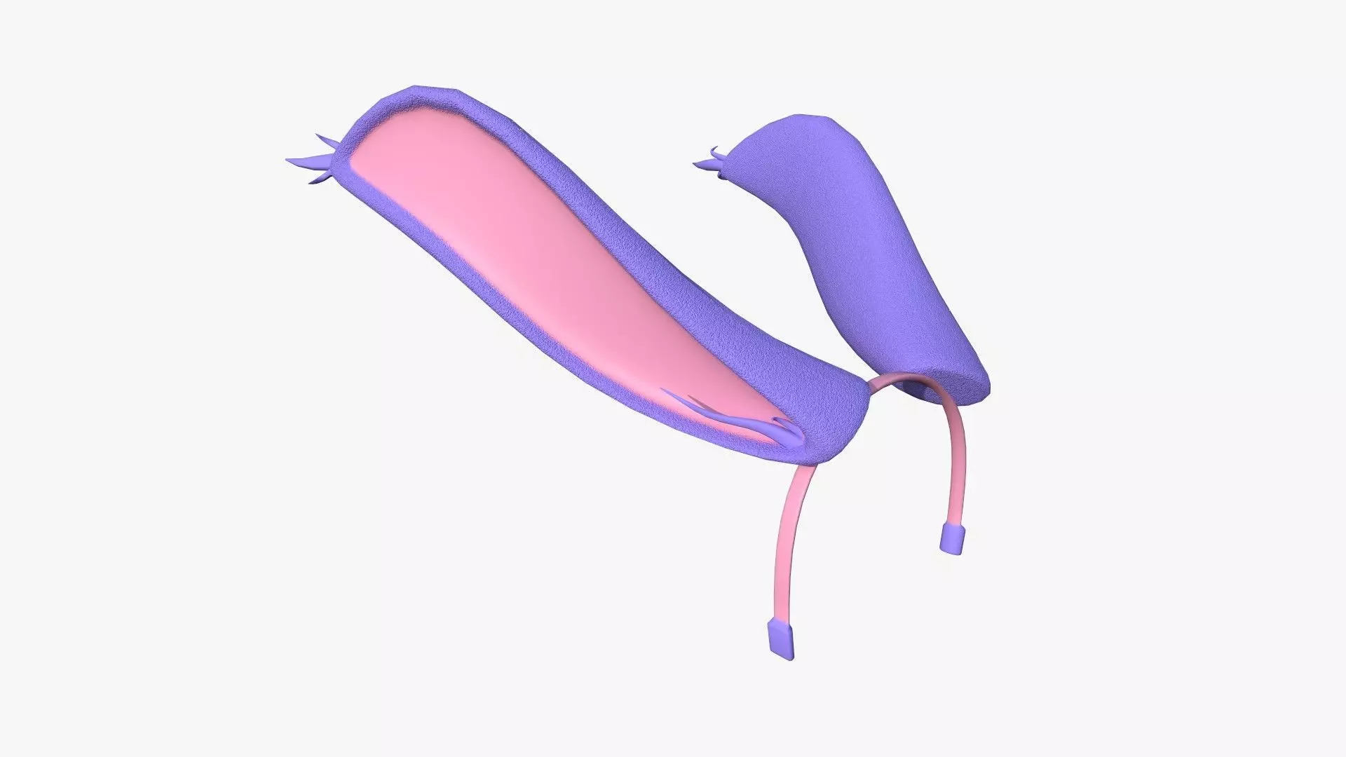 Furry Ears Tiara I08 Purple - Headband Character Design Low-poly 3D model_0