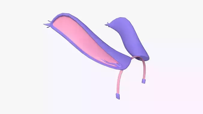 Furry Ears Tiara I08 Purple - Headband Character Design Low-poly 3D model
