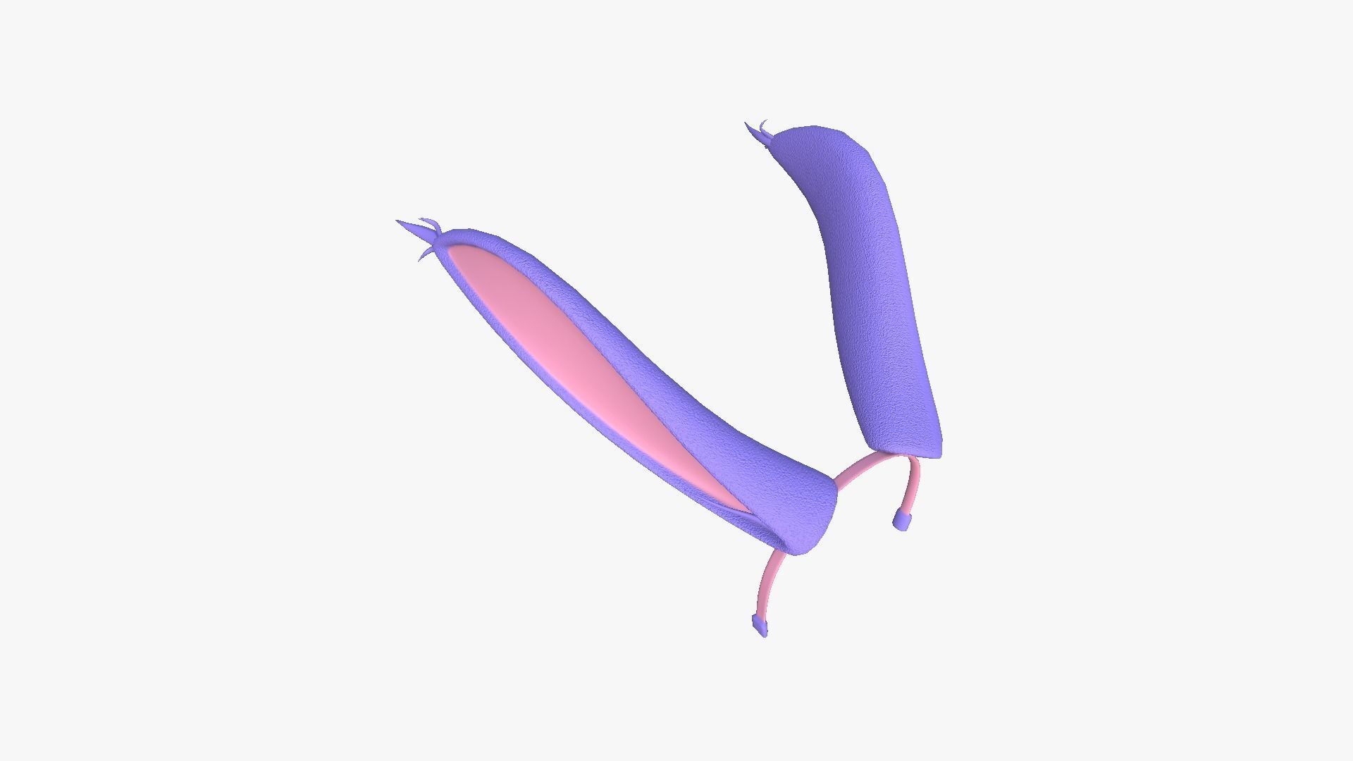 Furry Ears Tiara I08 Purple - Headband Character Design Low-poly 3D model_1