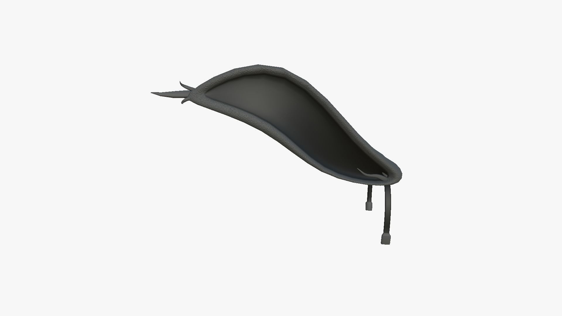 Furry Ears Tiara I09 Full Black - Headband Character Design Low-poly 3D model_3