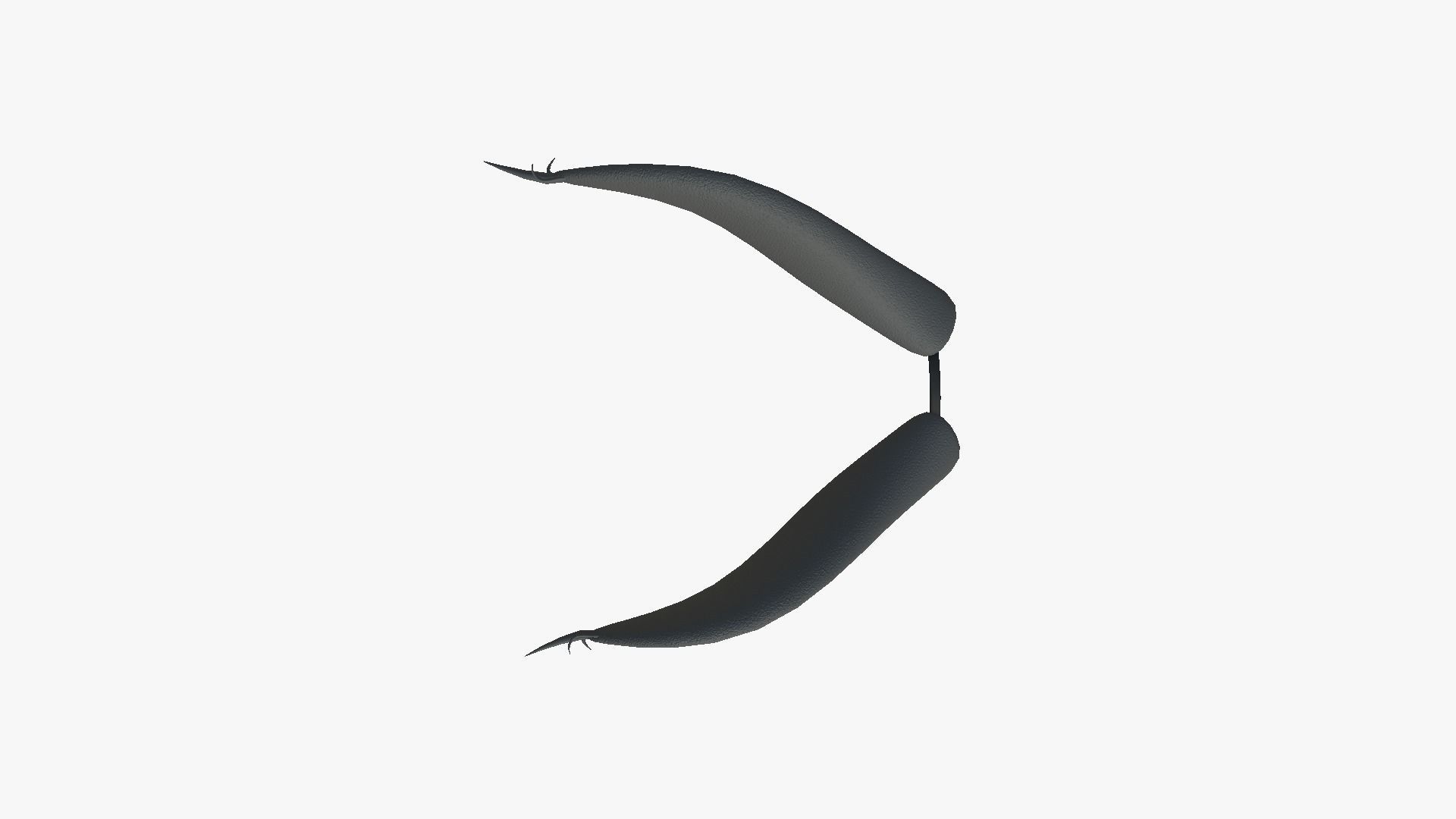 Furry Ears Tiara I09 Full Black - Headband Character Design Low-poly 3D model_4