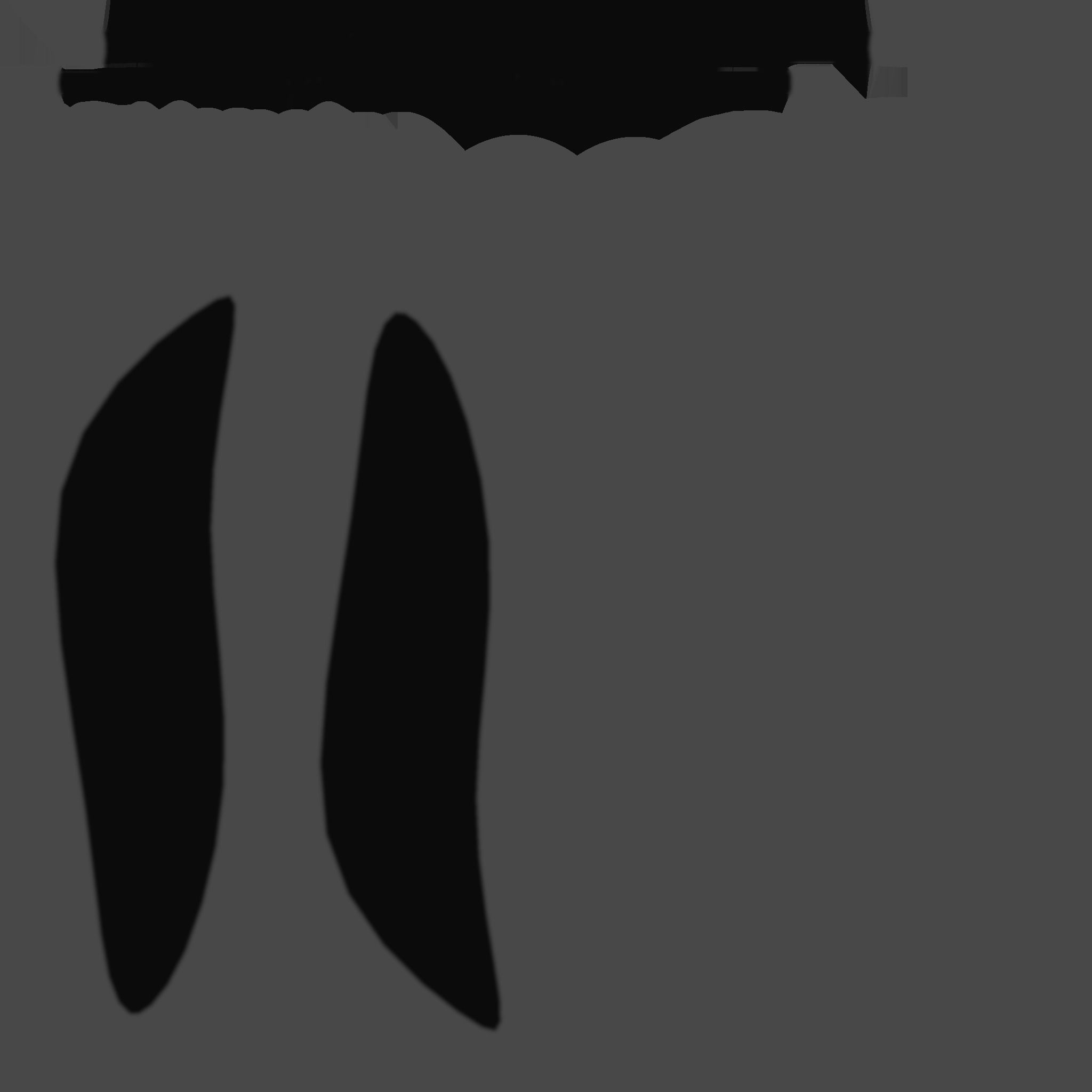 Furry Ears Tiara I09 Full Black - Headband Character Design Low-poly 3D model_17