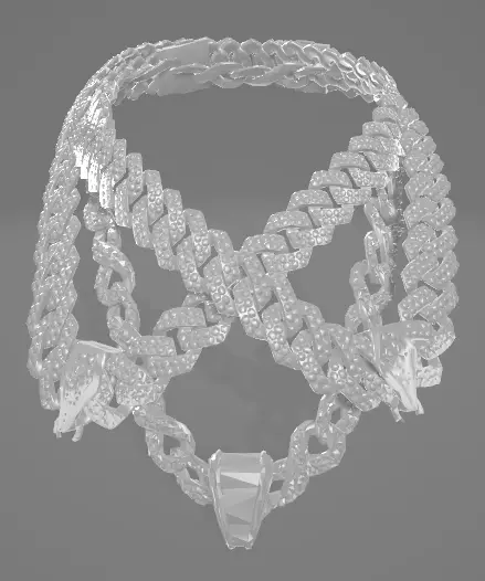 Triple Stacked Chain T3 Low-poly 3D model_0