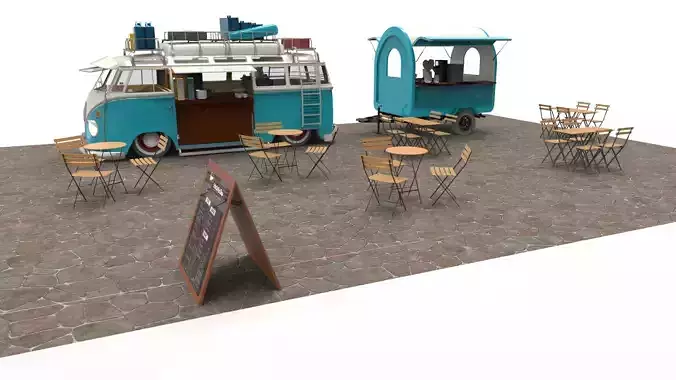 Set Food coffee street cafe