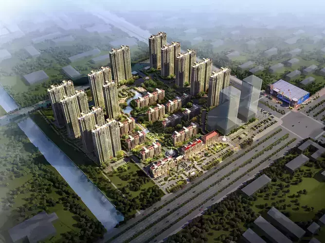 3Dmax fashion city commercial square building 168