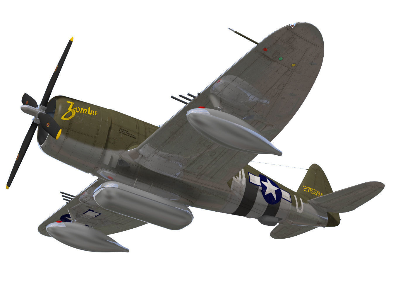 Republic P47D Thunderbolt 3D model_3