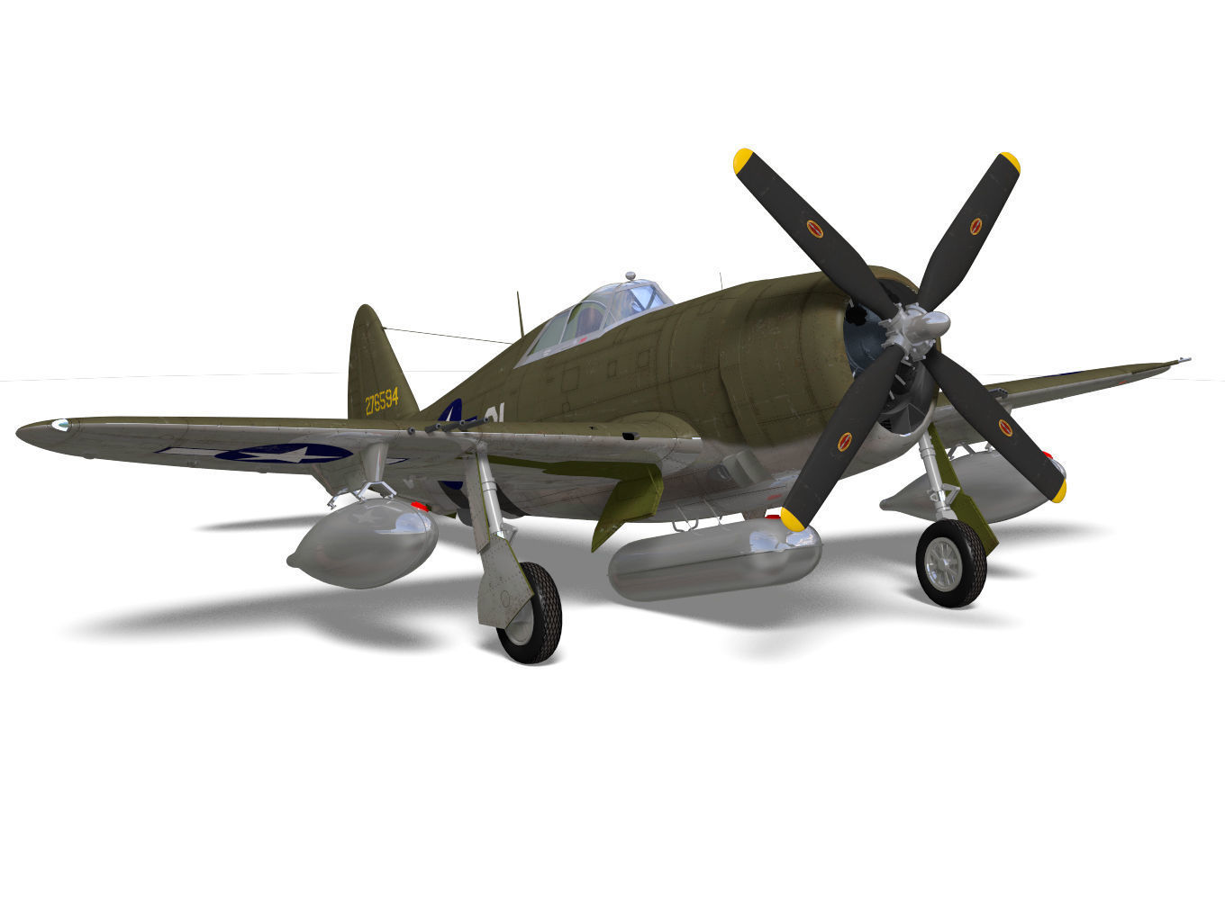 Republic P47D Thunderbolt 3D model_7