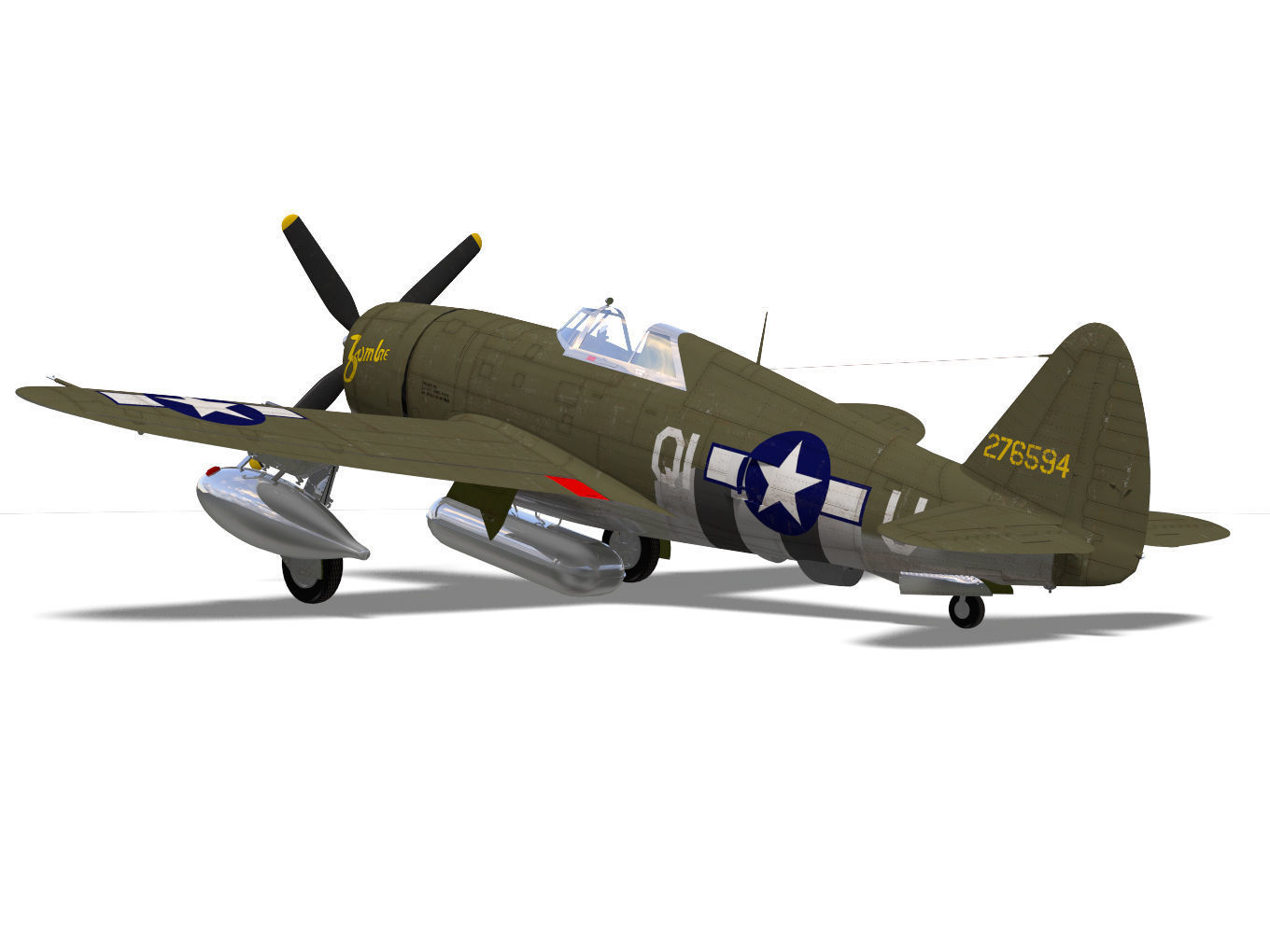 Republic P47D Thunderbolt 3D model_6