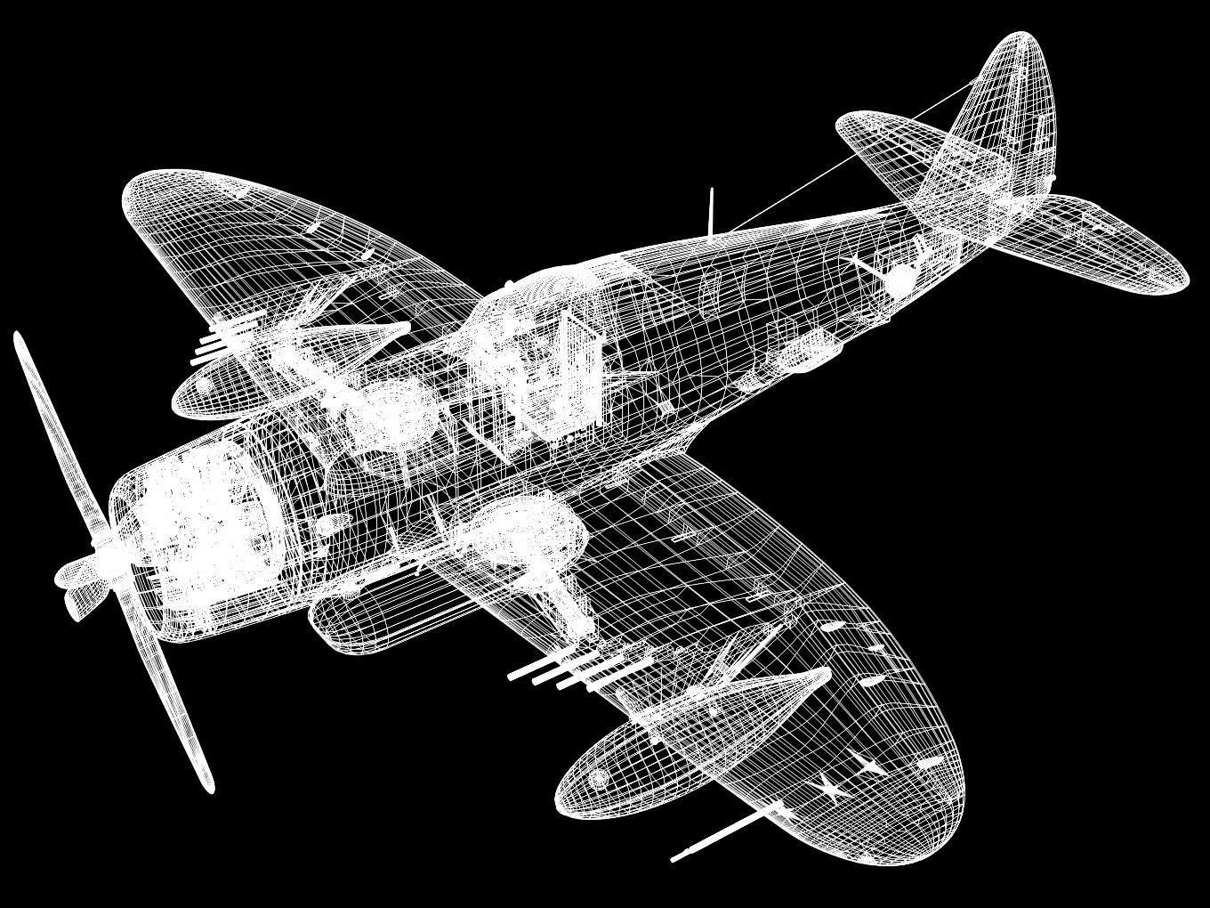 Republic P47D Thunderbolt 3D model_16