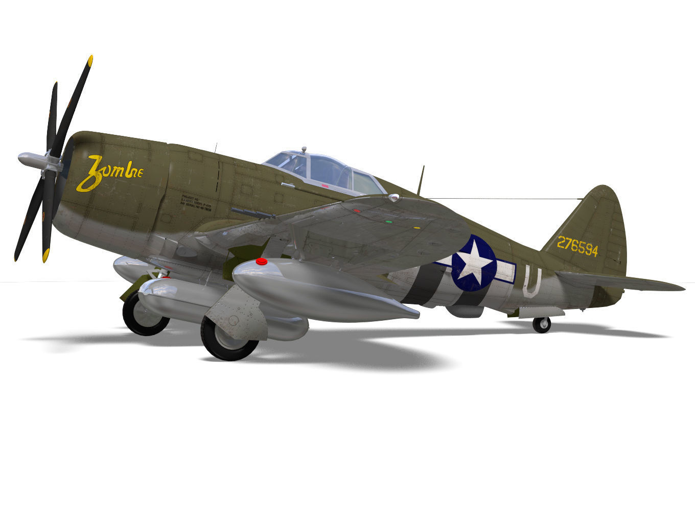 Republic P47D Thunderbolt 3D model_5