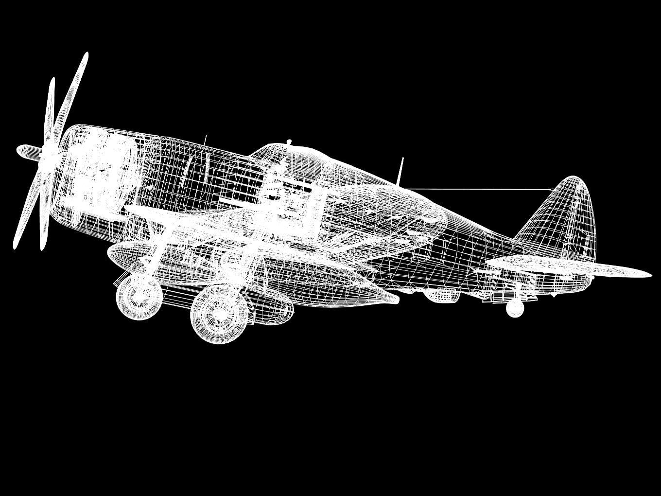 Republic P47D Thunderbolt 3D model_15