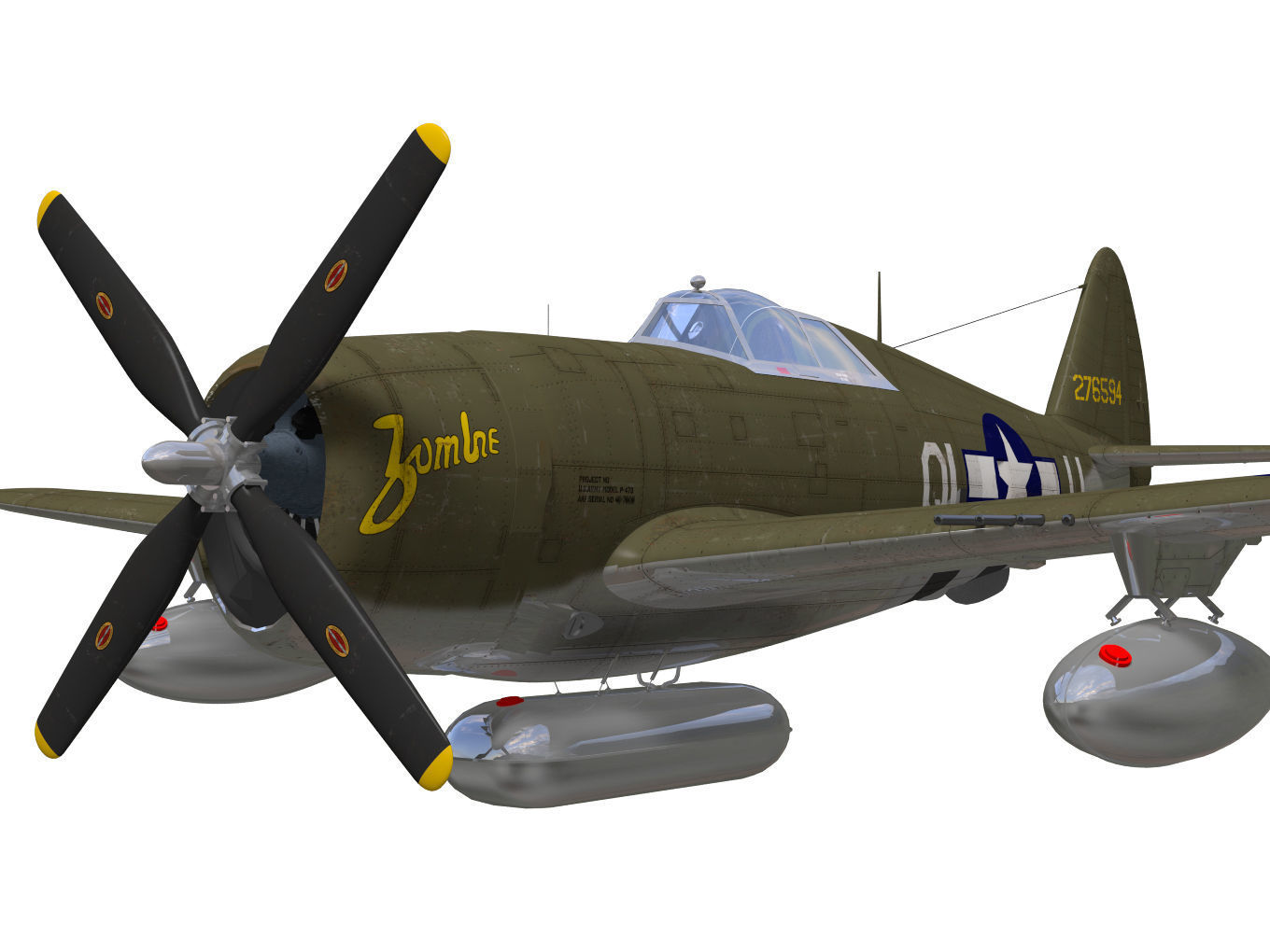 Republic P47D Thunderbolt 3D model_4