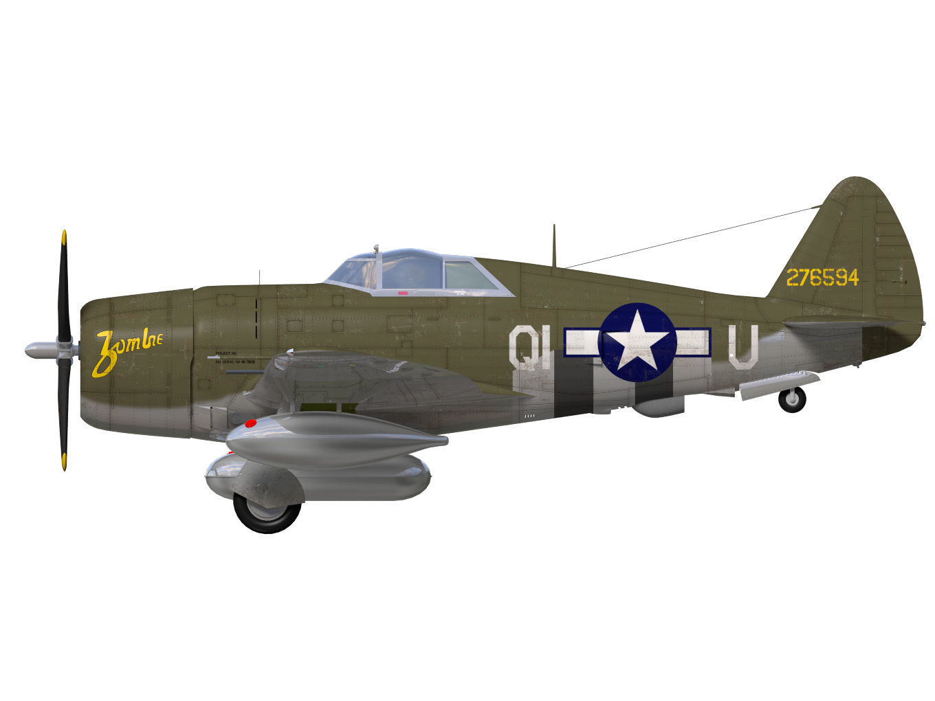 Republic P47D Thunderbolt 3D model_9