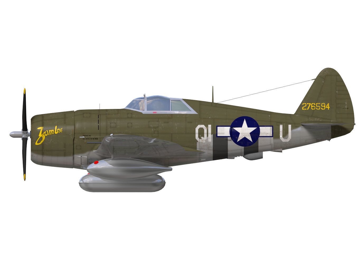 Republic P47D Thunderbolt 3D model_8