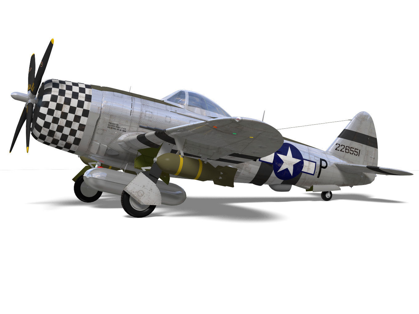 Republic P47D Thunderbolt 3D model_5
