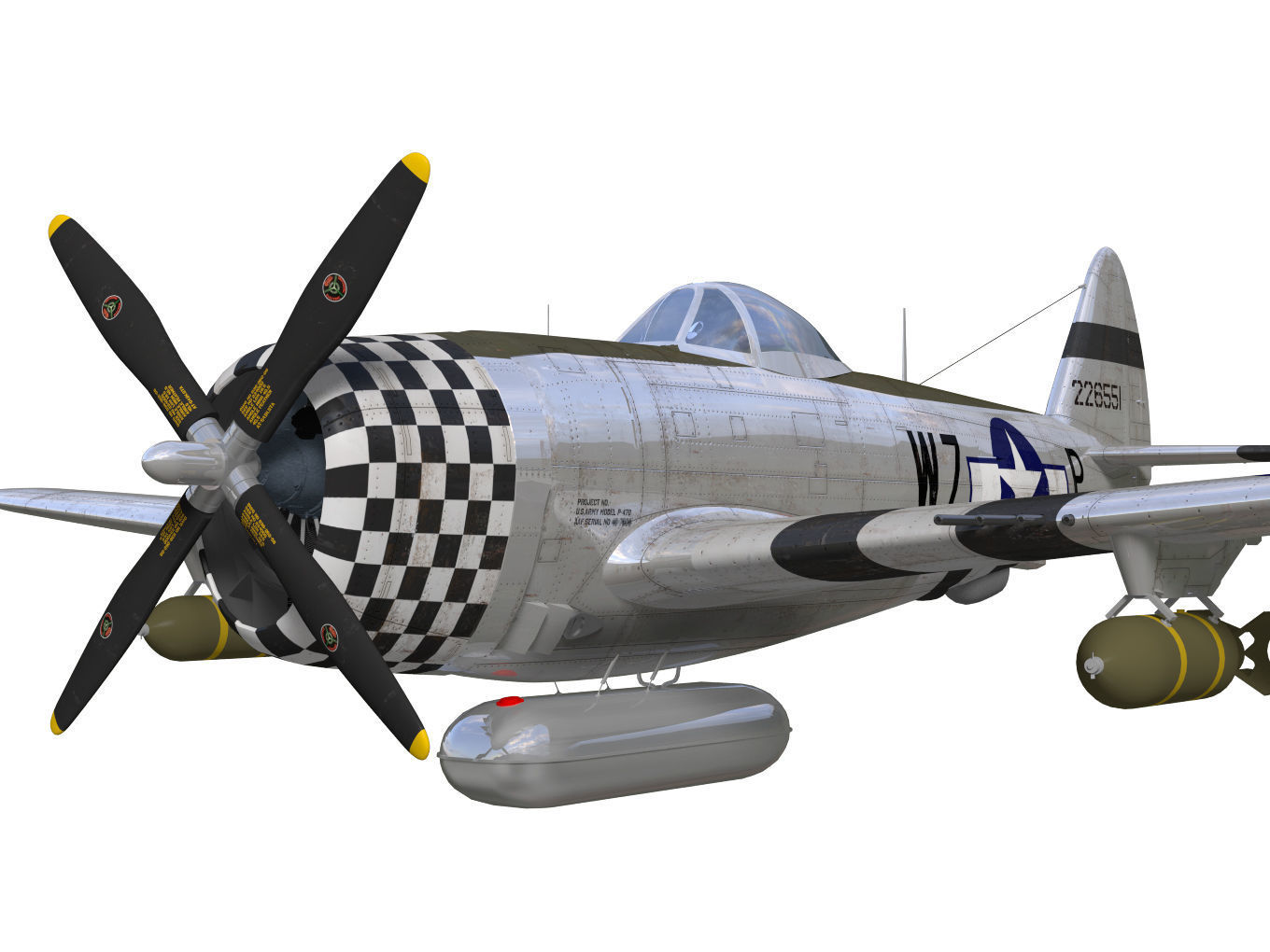 Republic P47D Thunderbolt 3D model_4