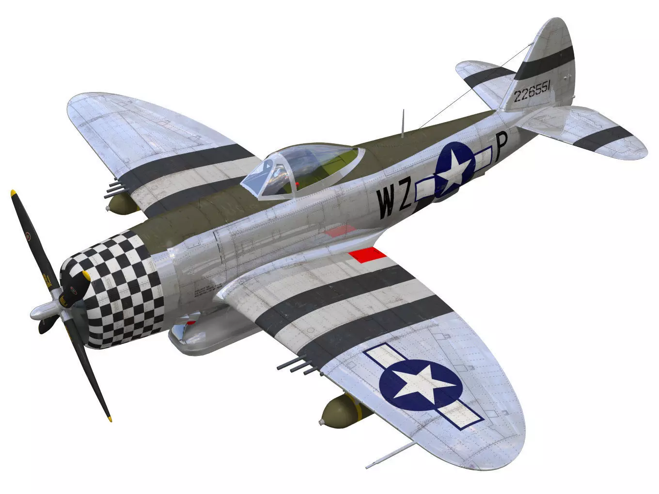 Republic P47D Thunderbolt 3D model_0