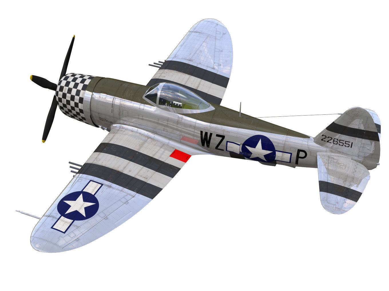 Republic P47D Thunderbolt 3D model_1