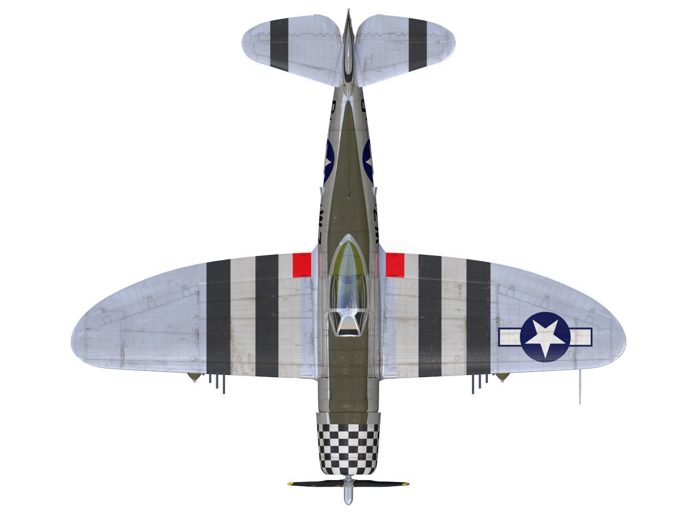 Republic P47D Thunderbolt 3D model_12
