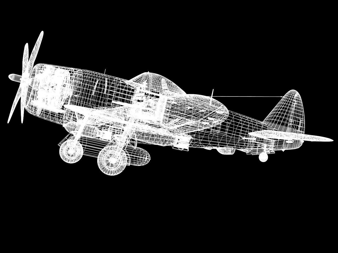 Republic P47D Thunderbolt 3D model_16
