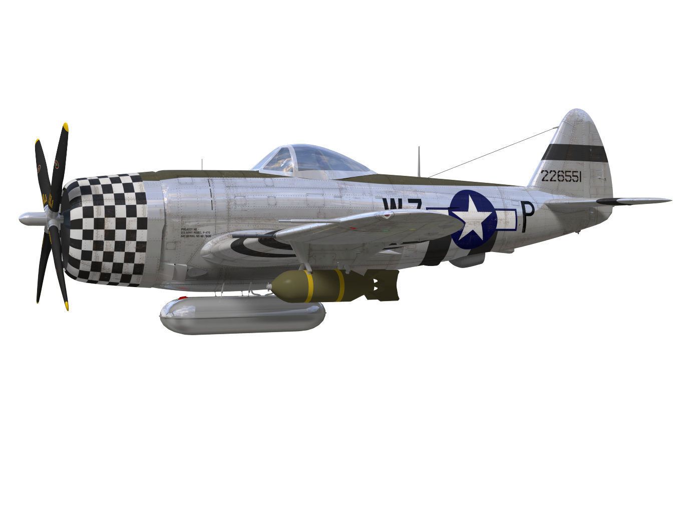 Republic P47D Thunderbolt 3D model_2