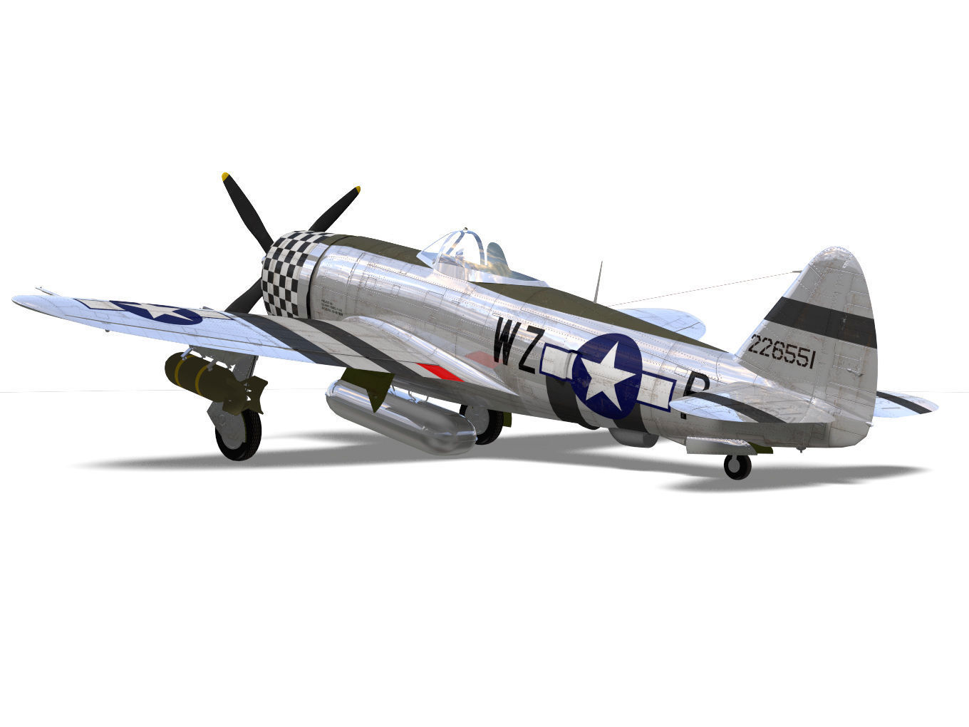 Republic P47D Thunderbolt 3D model_6