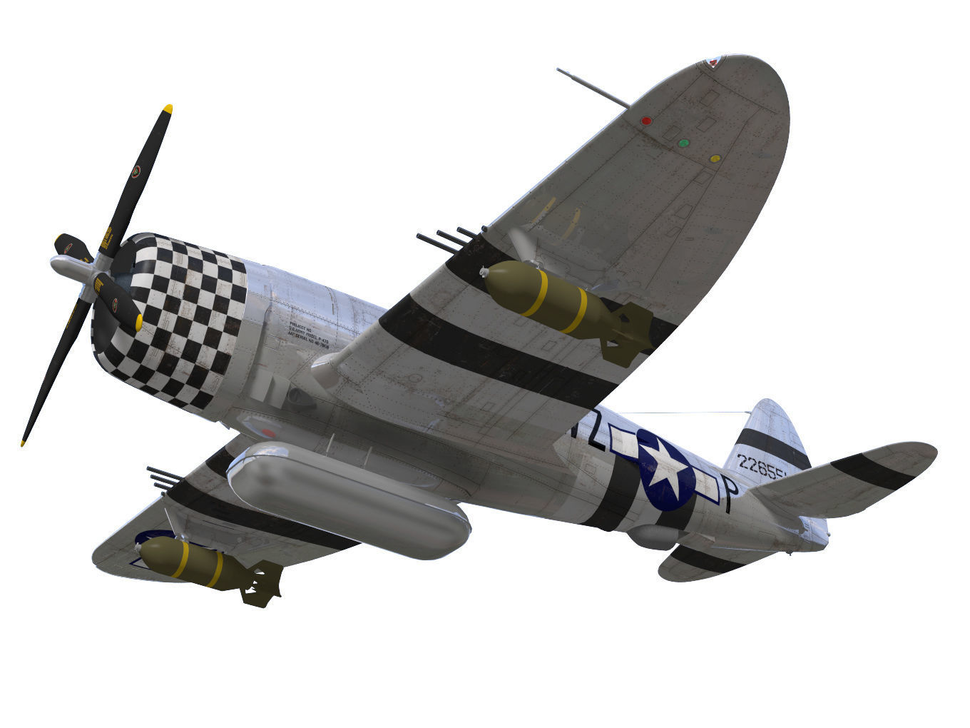 Republic P47D Thunderbolt 3D model_3