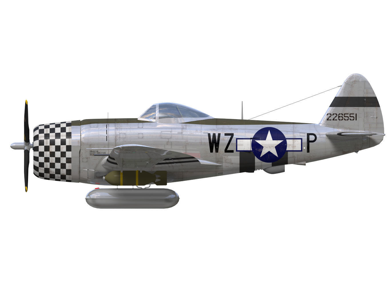 Republic P47D Thunderbolt 3D model_8