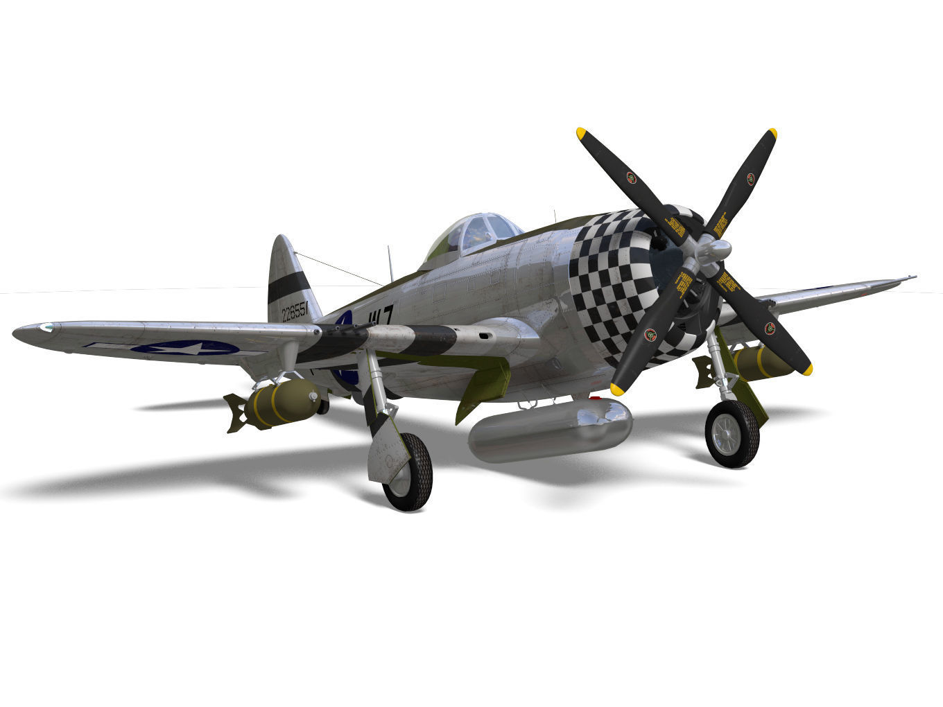 Republic P47D Thunderbolt 3D model_7