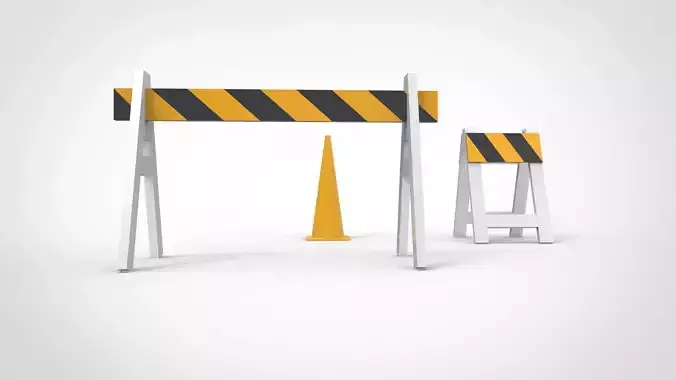 Street Road barriers 3D model