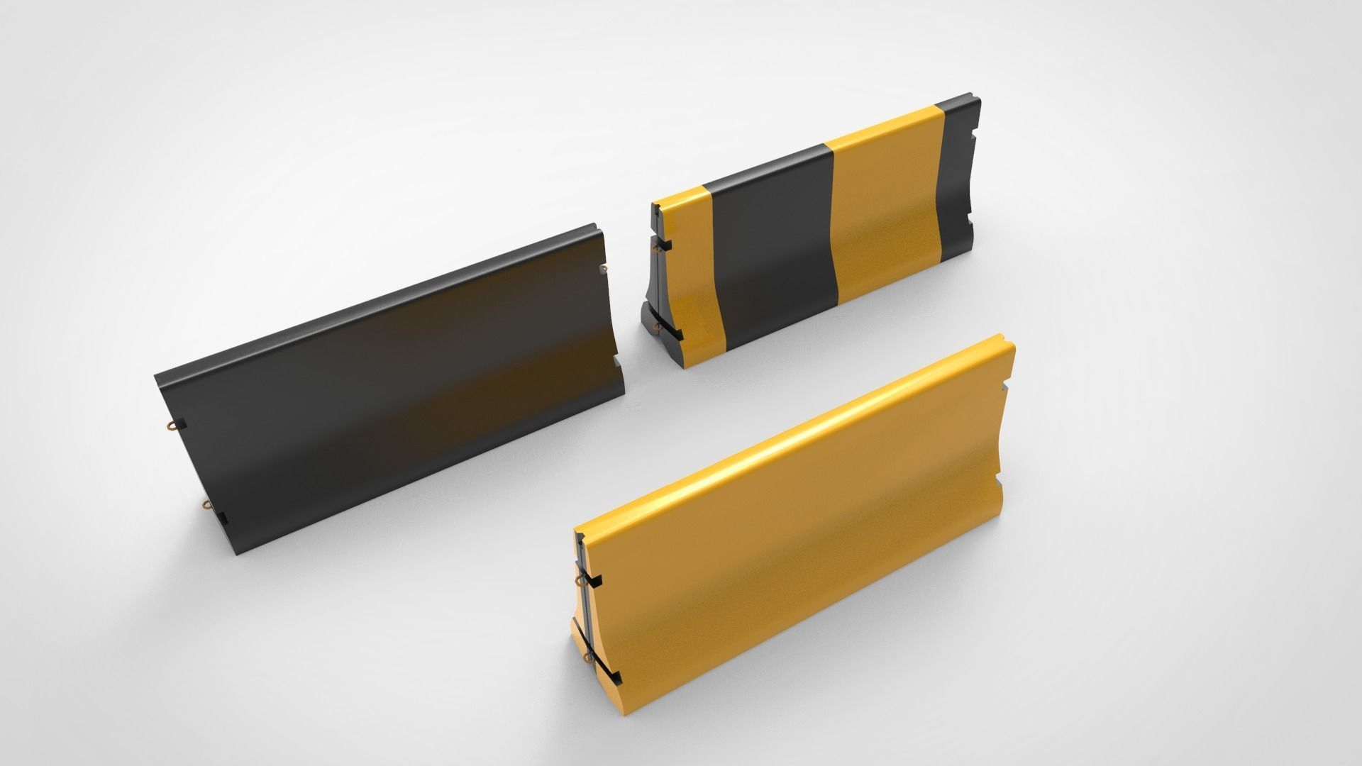 road barrier Low-poly 3D model_3
