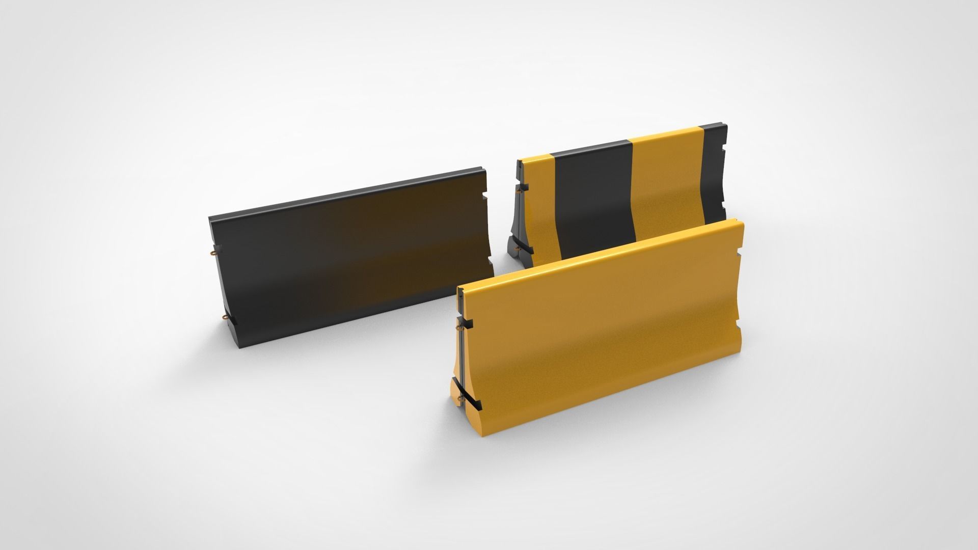road barrier Low-poly 3D model_2