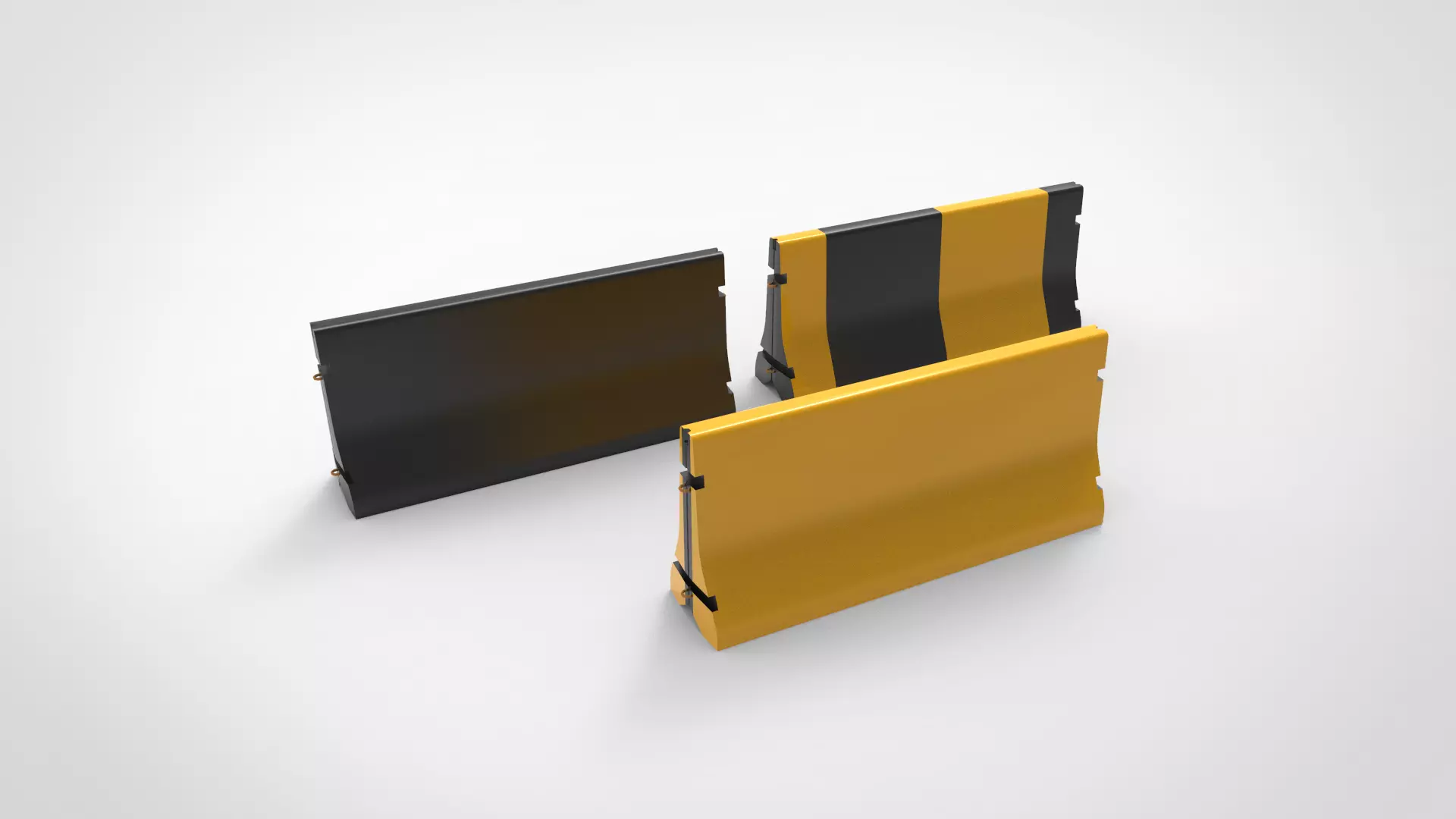 road barrier Low-poly 3D model_0