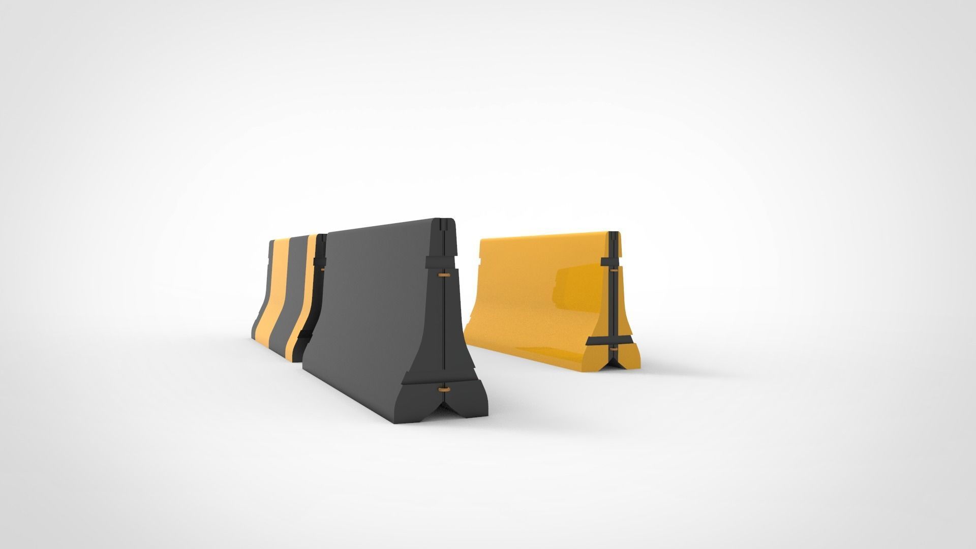 road barrier Low-poly 3D model_4