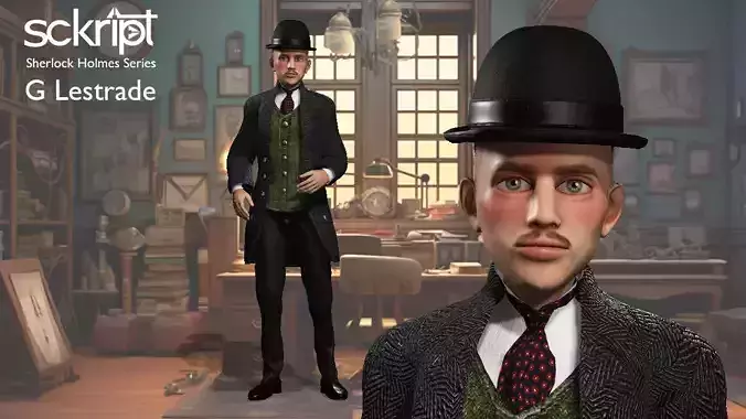 Sherlock world G Lestrade Low-poly 3D model