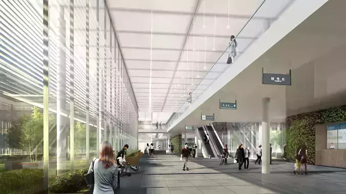 3Dmax fashion city commercial square building 170