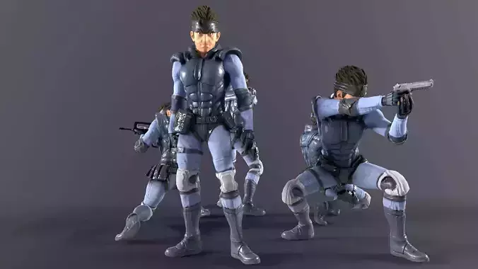 Solid Snake fan art from Metal Gear Solid  Low-poly 3D model