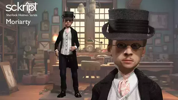 Sherlock world Moriarty Low-poly 3D model
