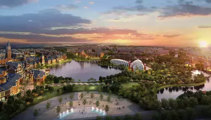 3Dmax fashion city commercial square building 171