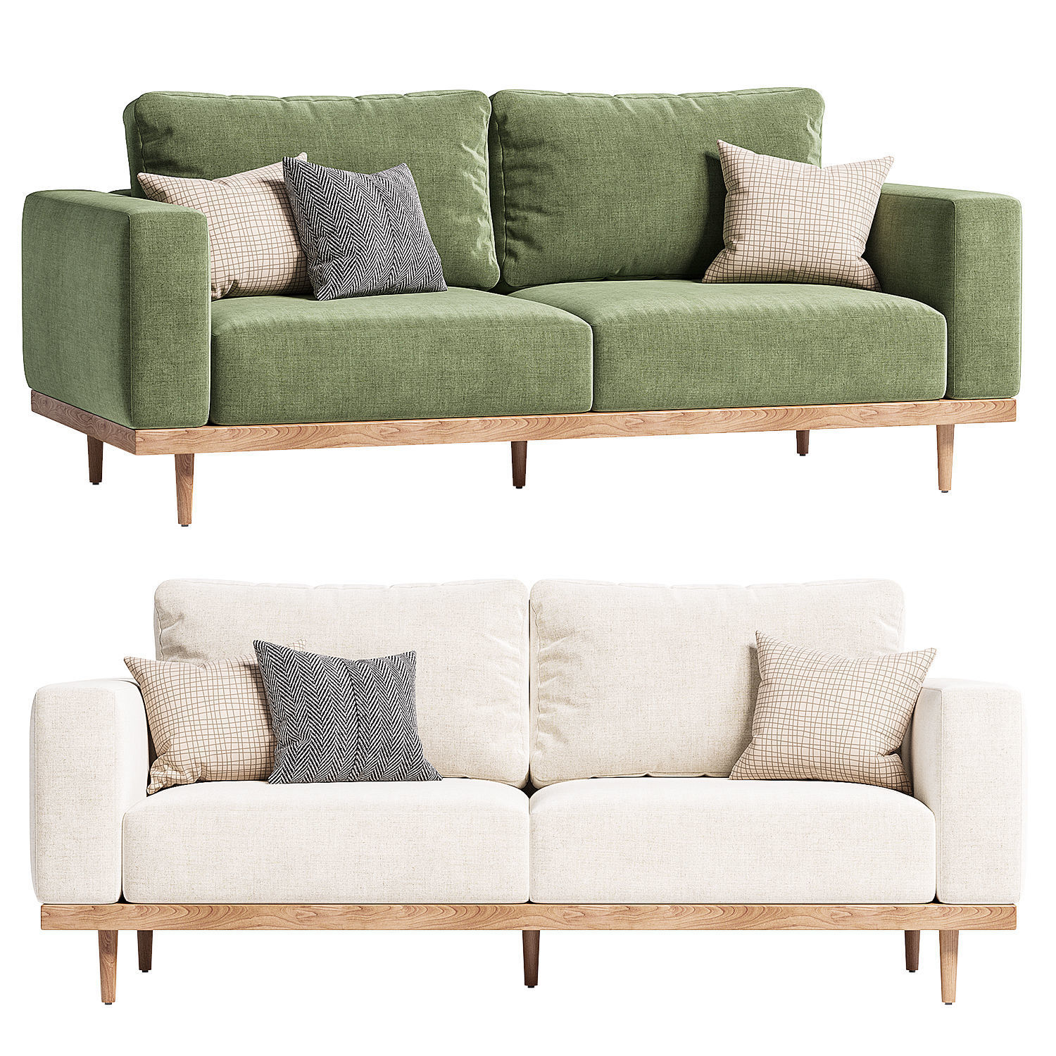 Newport Sofa Low-poly 3D model_1