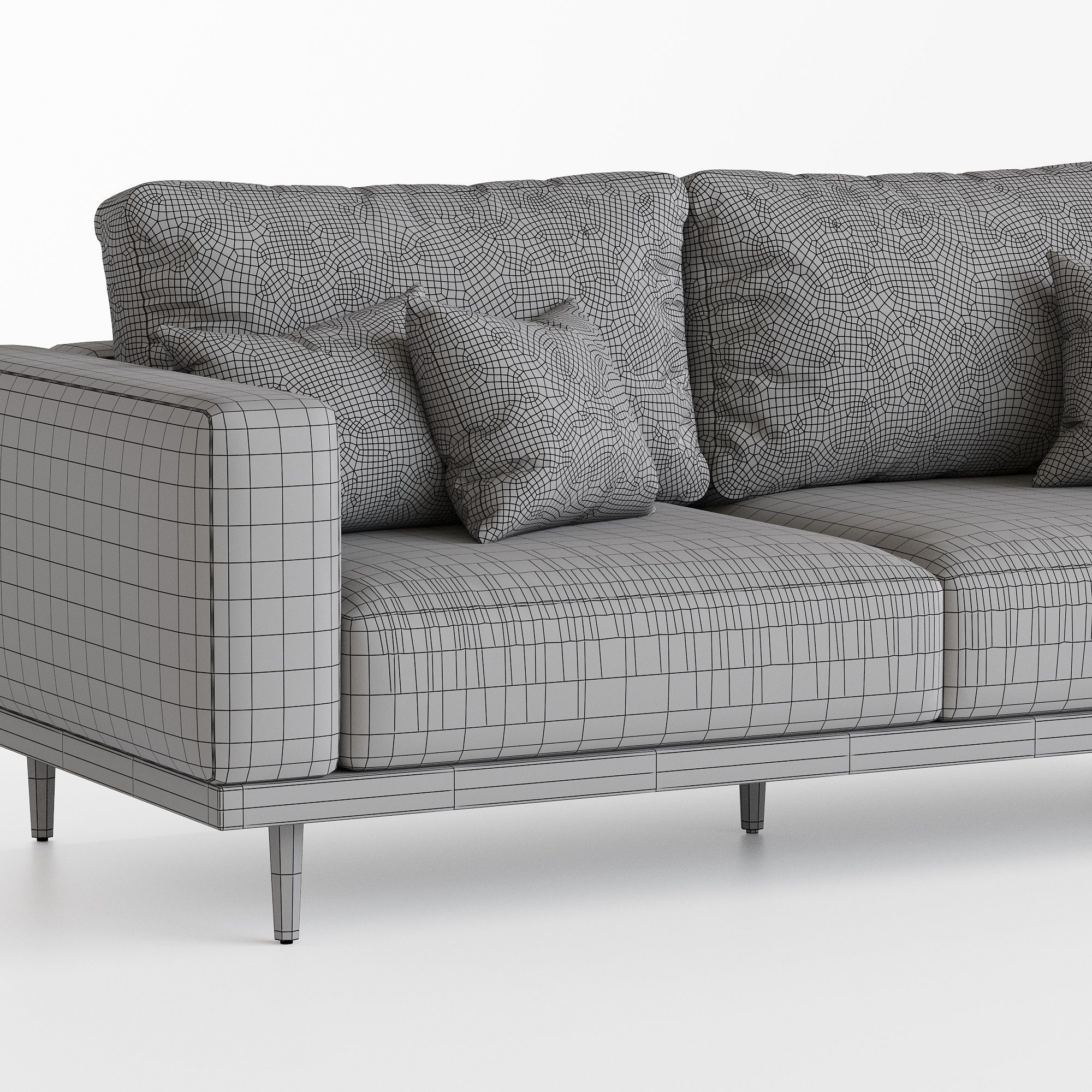 Newport Sofa Low-poly 3D model_2