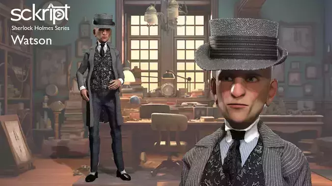 Sherlock World Watson Low-poly 3D model