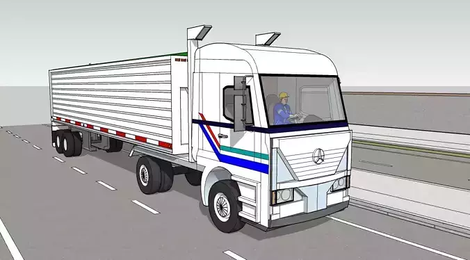 semi truck 3D print model