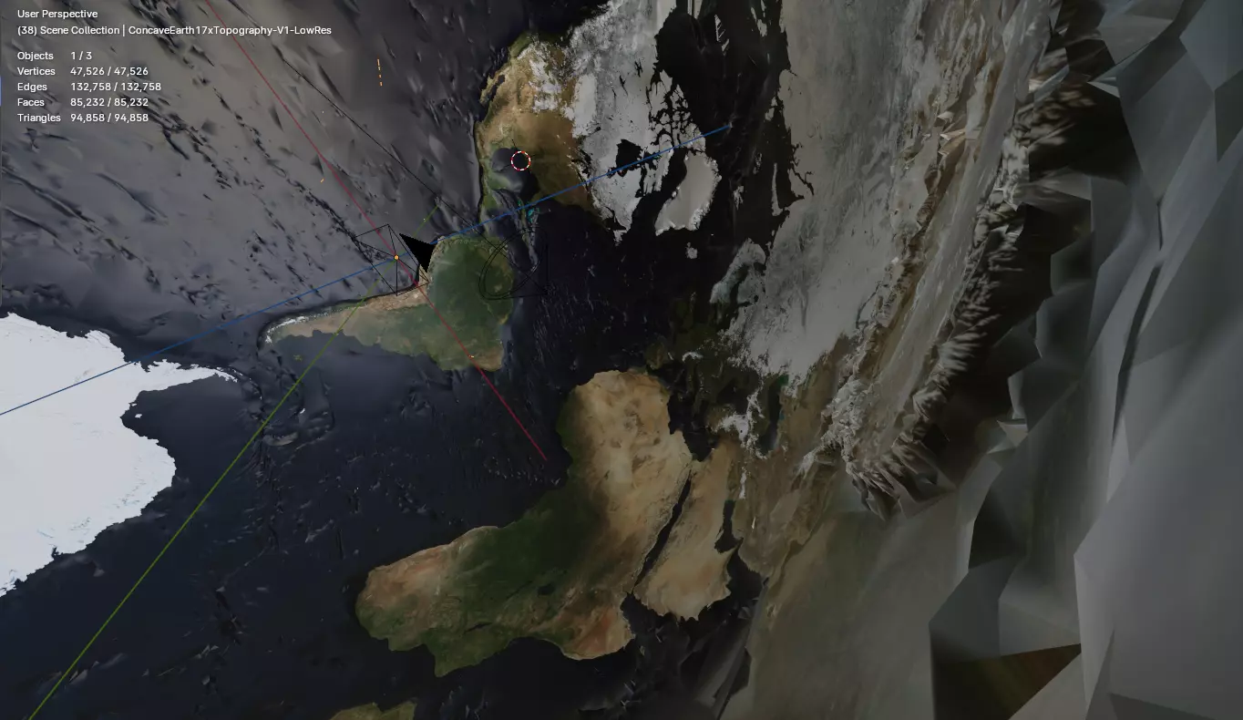 Concave Earth Topology 17x Free 3D model