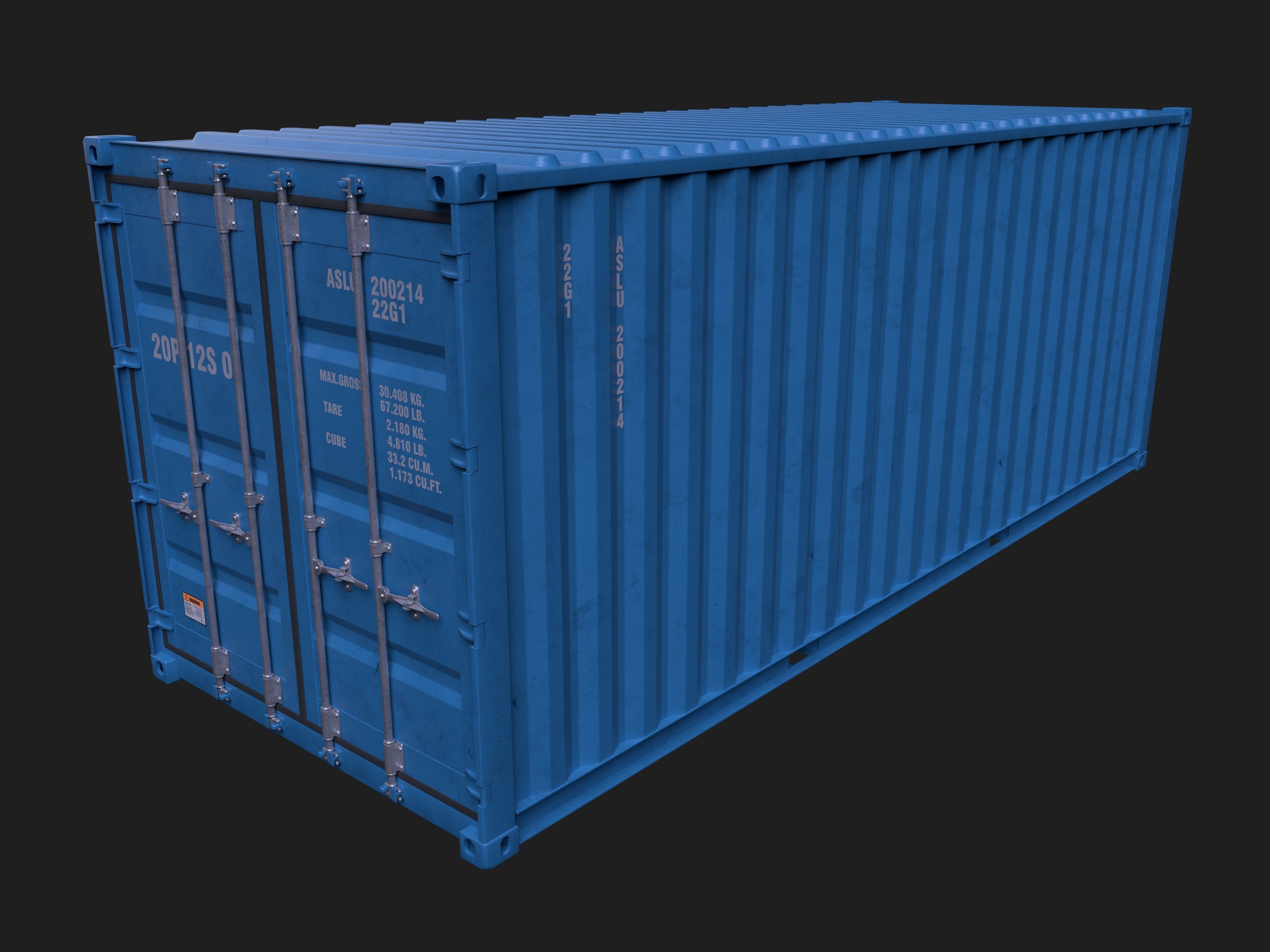 20 ft ISO Container detailed 3D model_5
