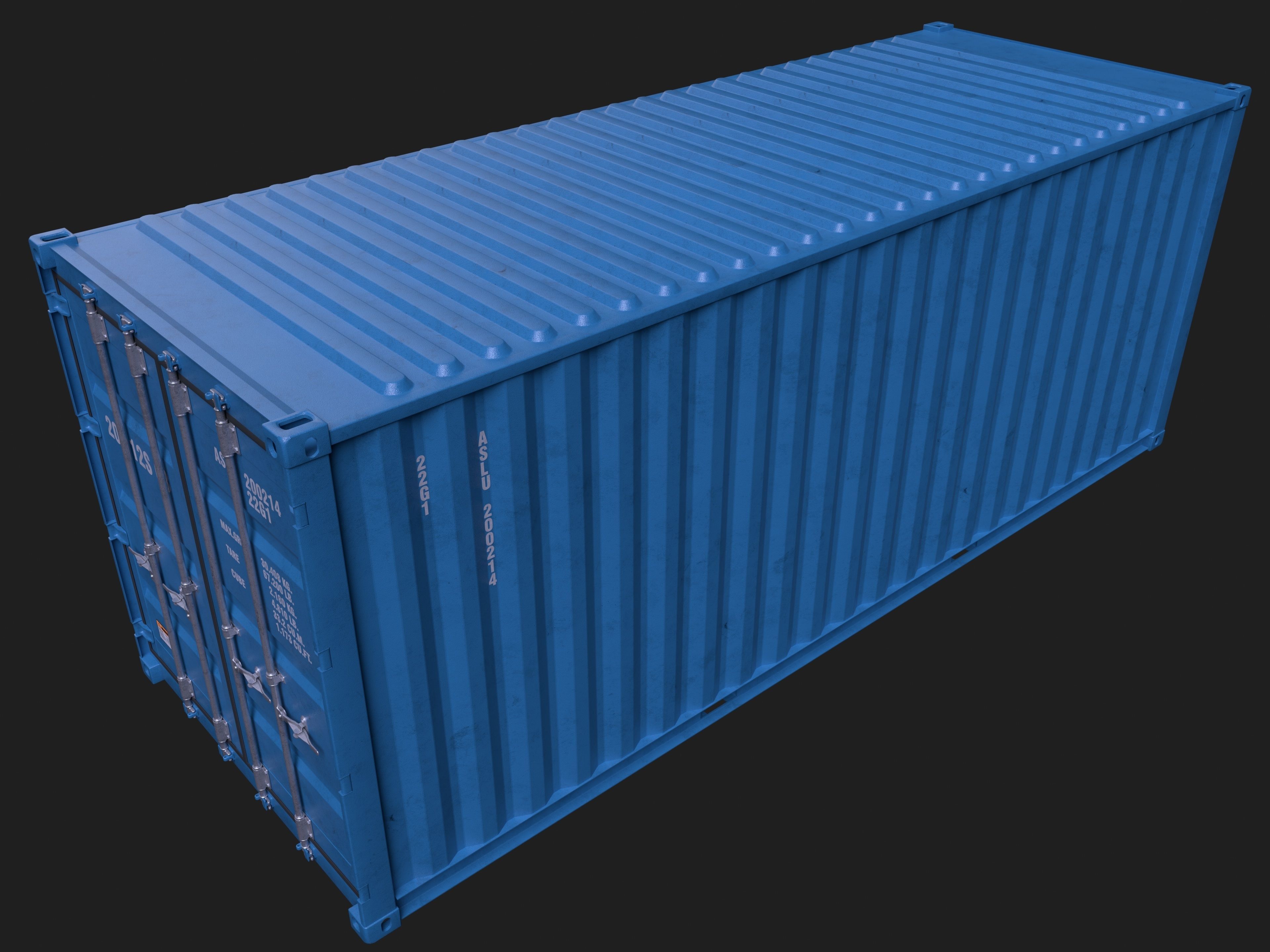 20 ft ISO Container detailed 3D model_2